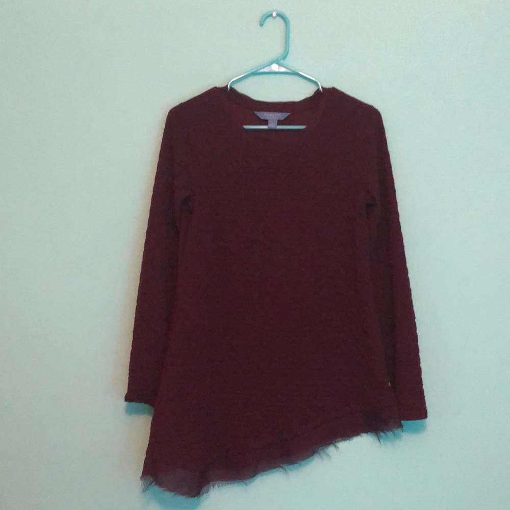Simply Vera Vera Wang Maroon long sleeve Blouse